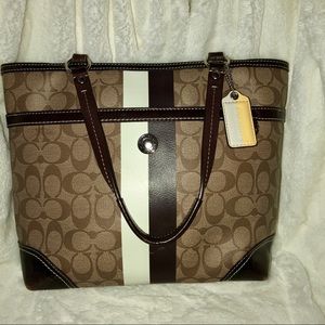 COACH Heritage Stripe Tote